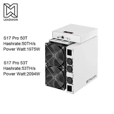 82dB Antminer S17 Pro-50T 53T aus zweiter Hand mit Doppelzylinder-Fan